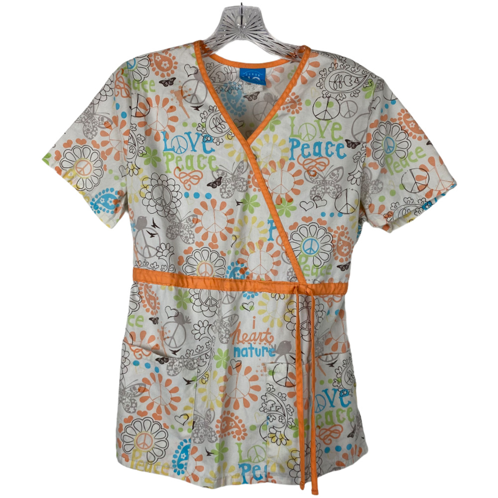 Peace &. Love Scrub Top Poly / Cotton Blend S